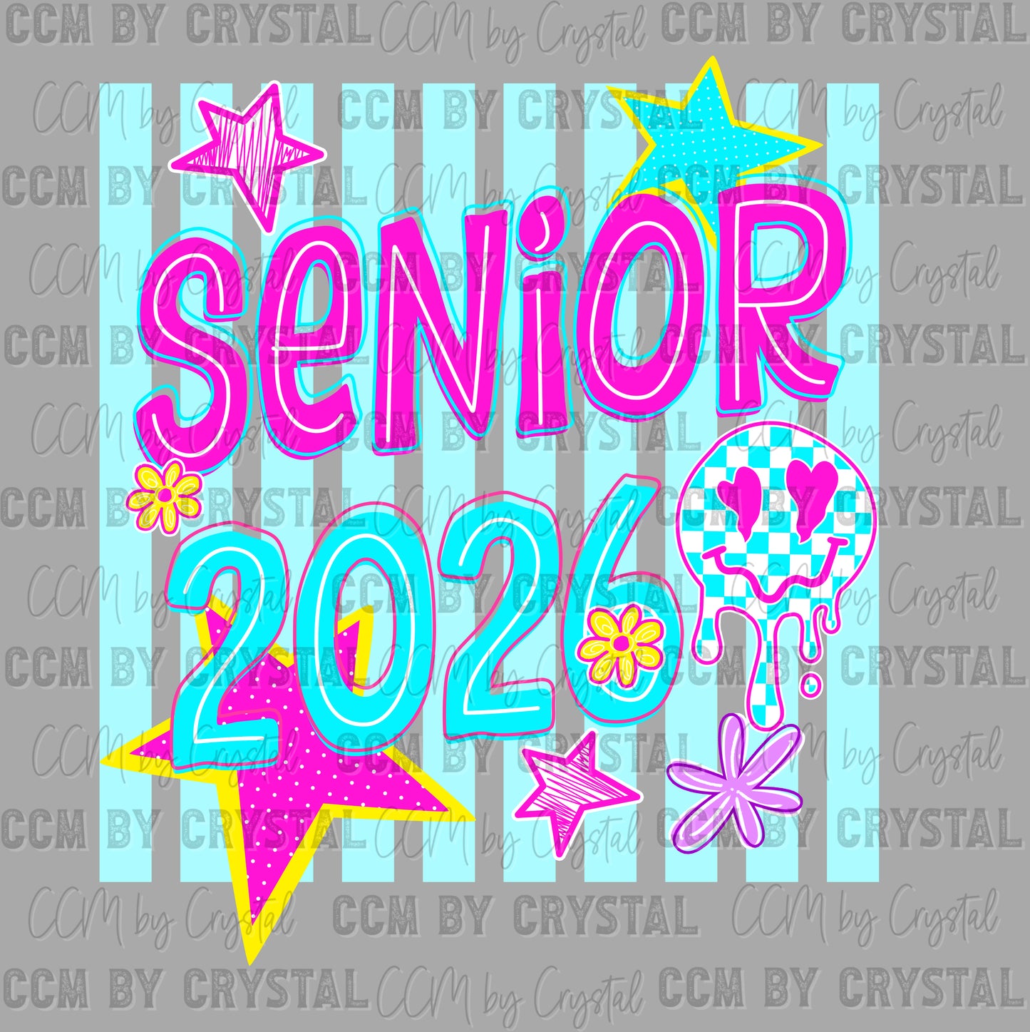 Senior 2026 Blue Ready to Press DTF Transfers Sublimation Transfers