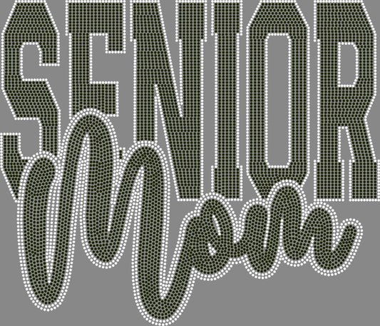 Senior Mom 2-Color Approximately 11" wide Spangle Transfer