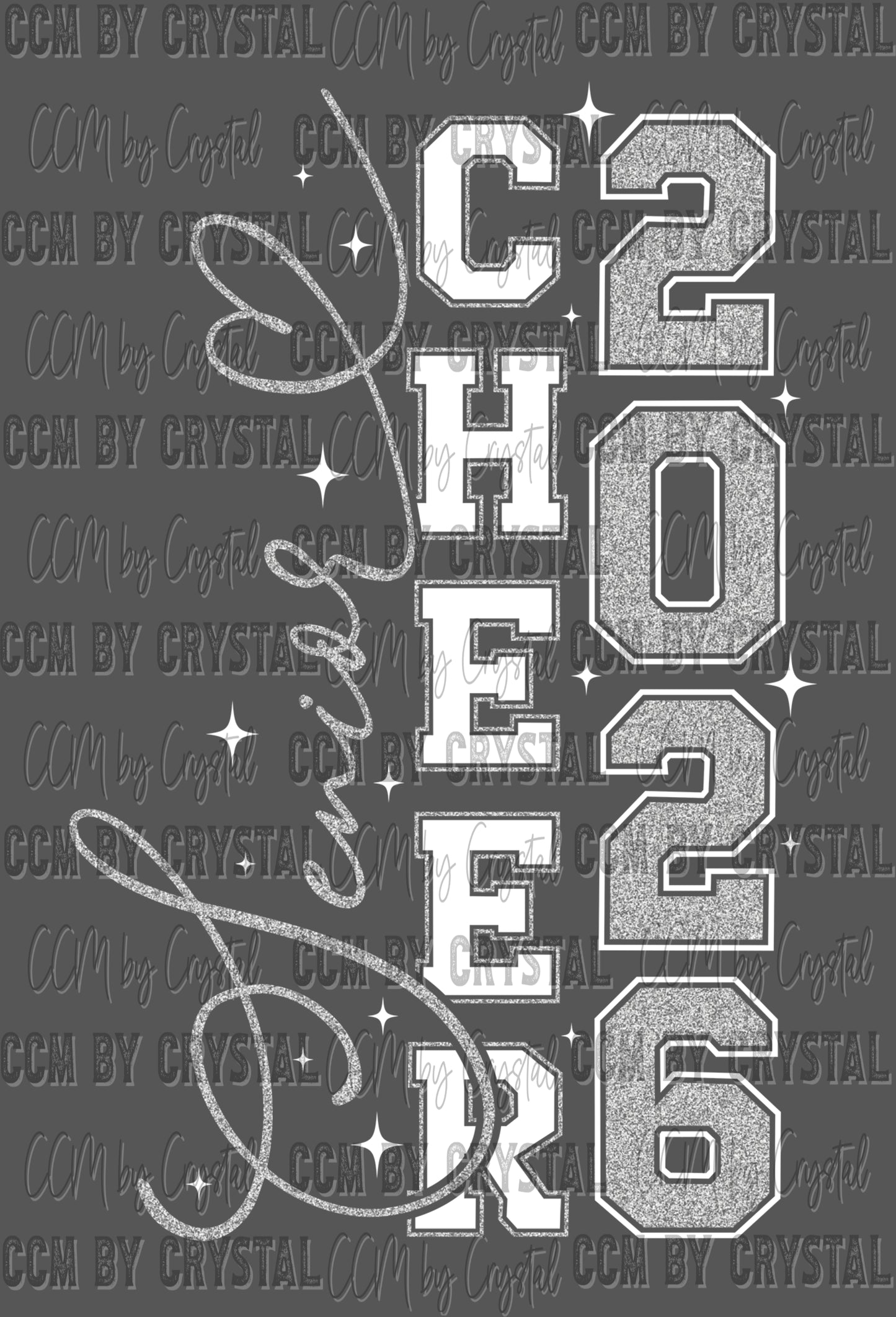 Senior Cheer Mom 2026 Silver Black Ready to Press Transfer Instant Peel DTF Transfer