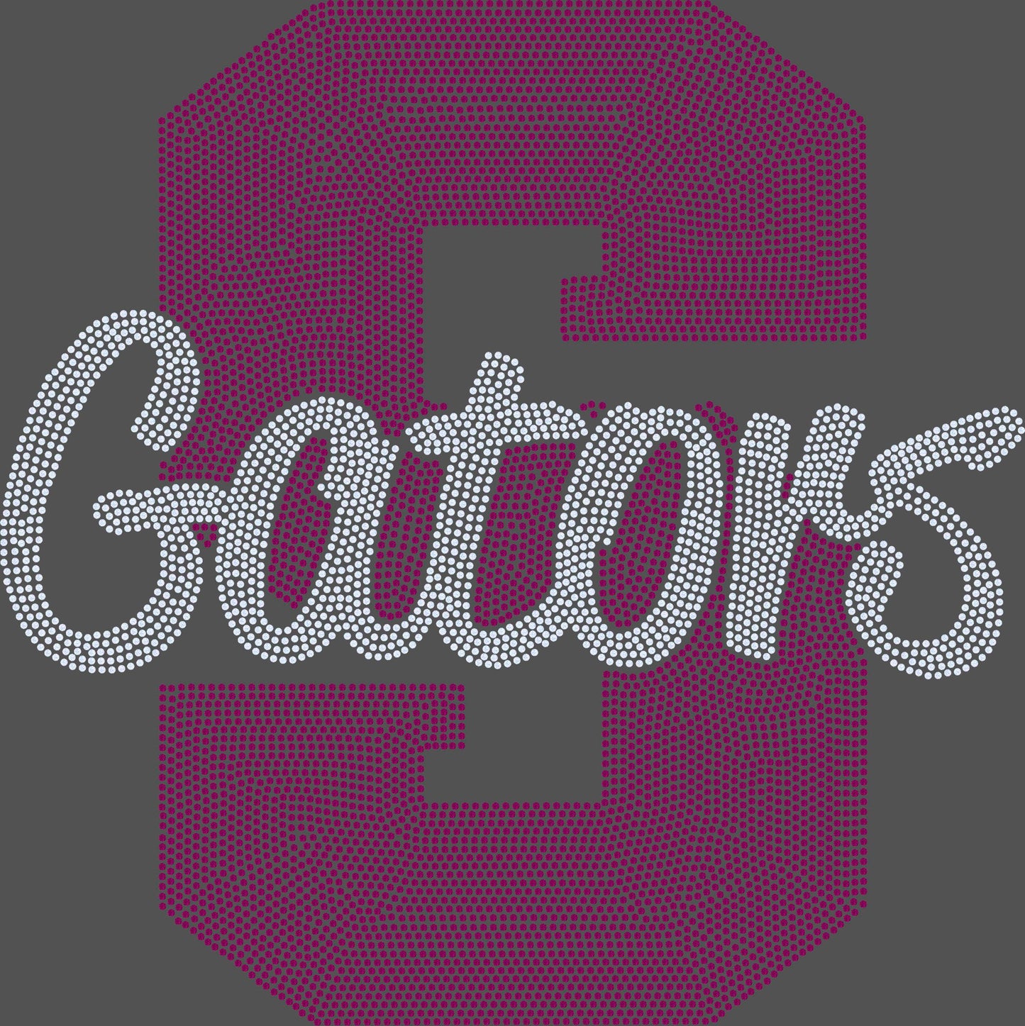 S Gator 2-Color Approximately 11" wide Spangle Transfer
