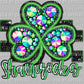 Shamrocks Mascot Faux Rhinestone Effect Ready to Press Transfer DTF Transfer Sublimation Transfer