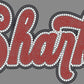 Sharks 3 Color Approximately 11" wide Spangle Transfer