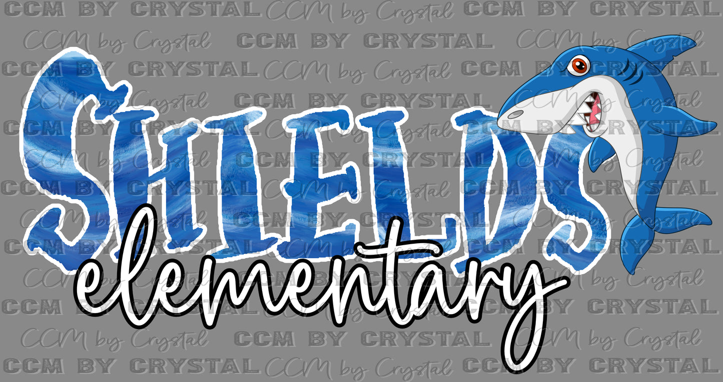 Victoria Shields Sharks Ready to Press Transfer DTF Transfer Sublimation Transfer