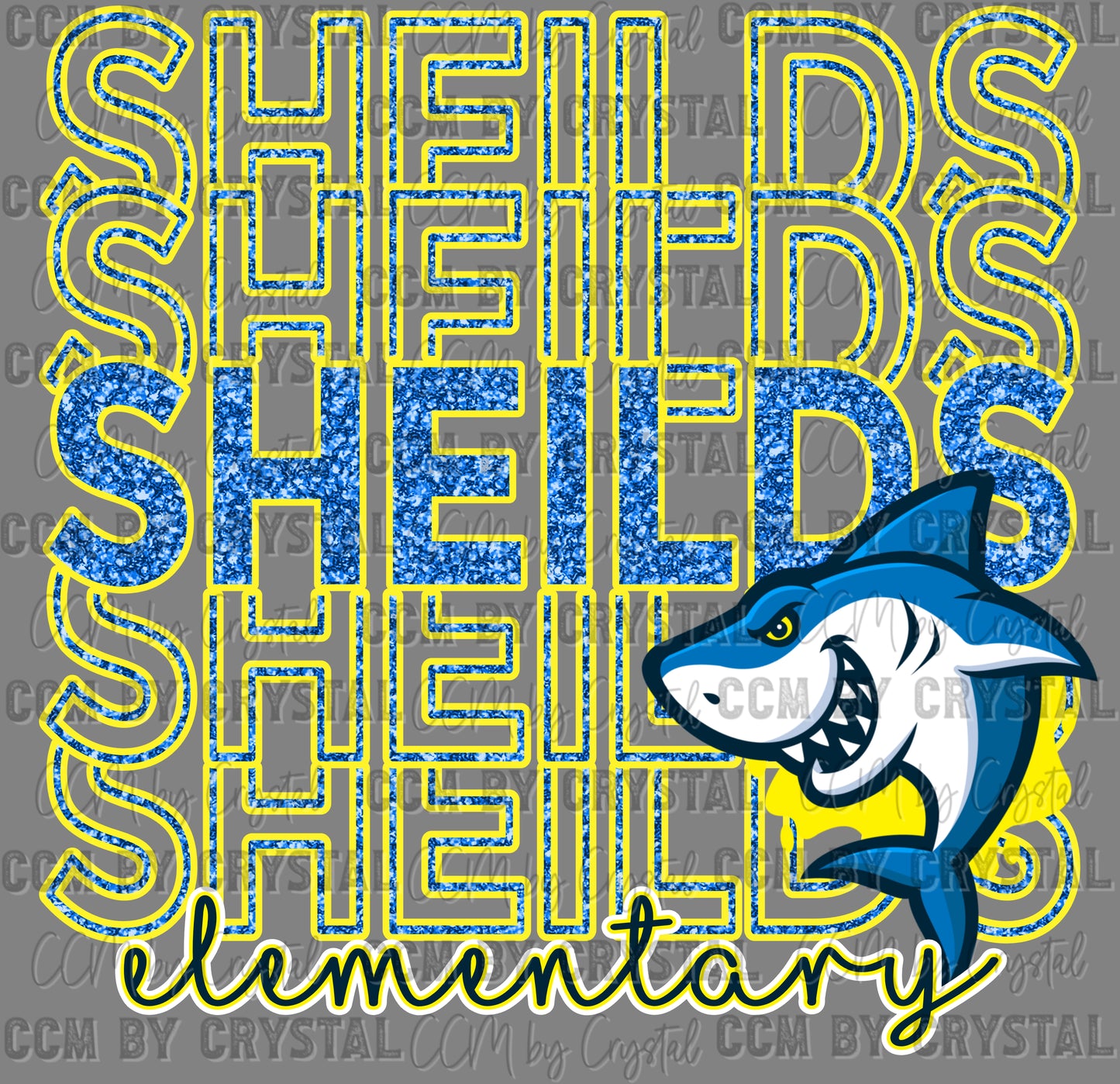 Victoria Sheilds Elementary Faux Glitter Ready to Press Transfer DTF Transfer