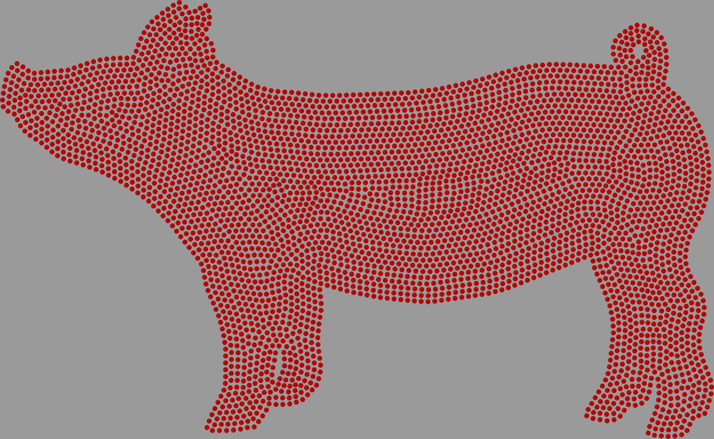 Show Pig 1 Color Approximately 11" wide Spangle Transfer