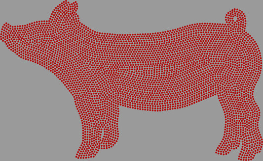 Show Pig 1 Color Approximately 11" wide Spangle Transfer