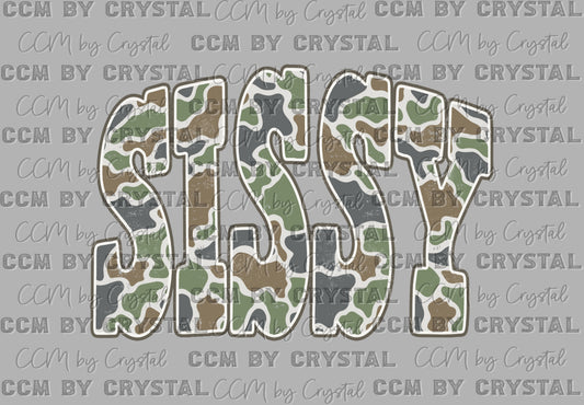 Camo Sissy Ready to Press Instant Peel DTF Transfers Sublimation Transfers