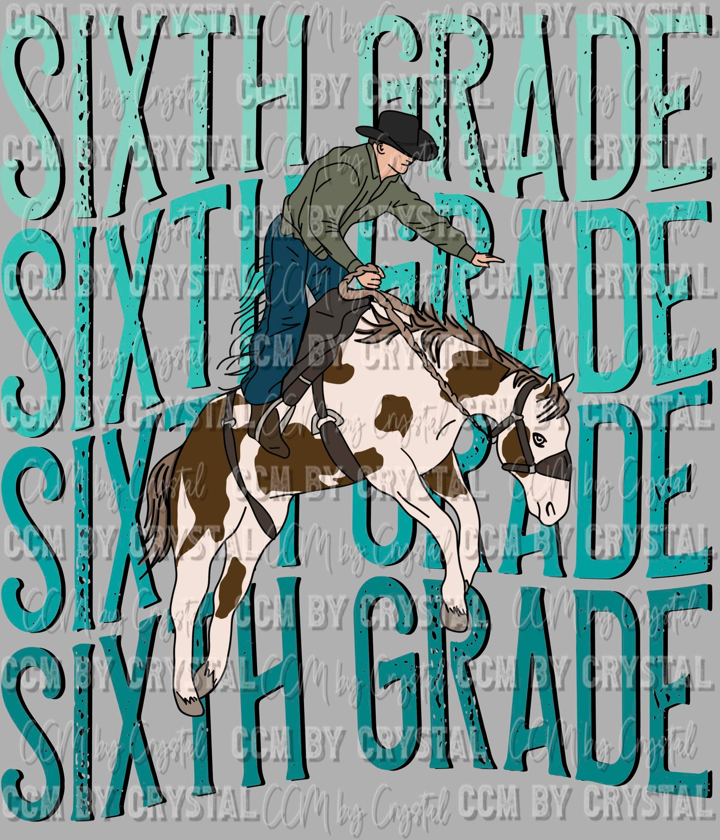 Sixth Grade Cowboy Western Rodeo Ready to Press Transfer