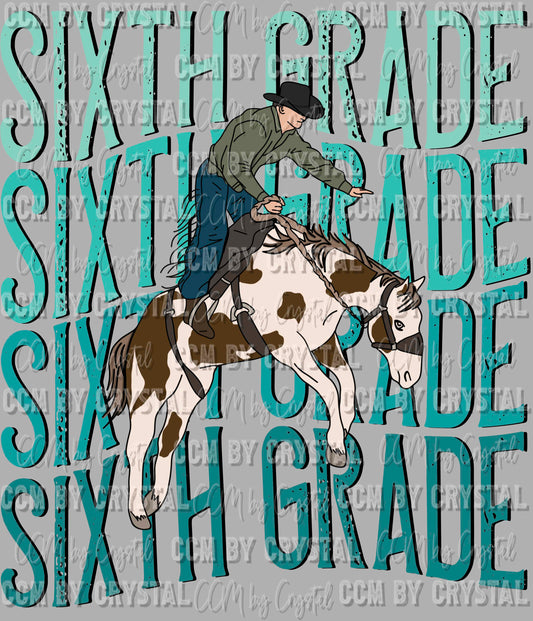 Sixth Grade Cowboy Western Rodeo Ready to Press Transfer