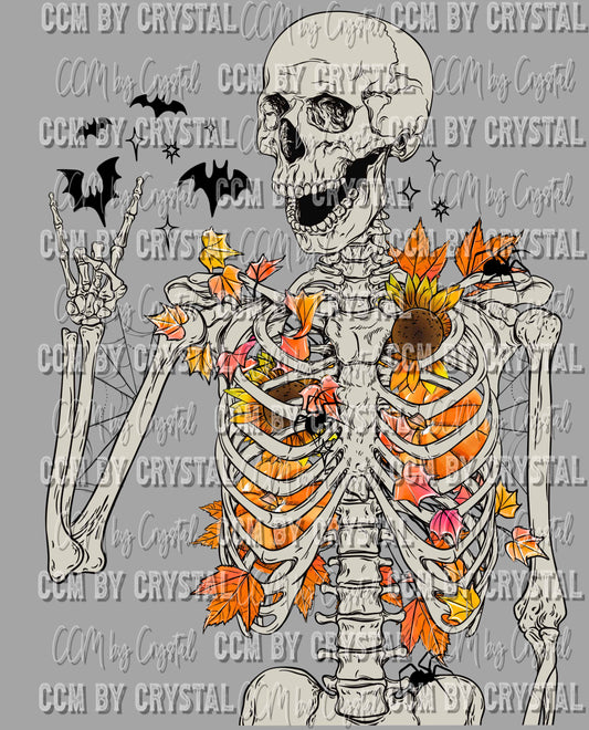 Skeleton Halloween Fall Ready to Press Transfer DTF Transfer Sublimation Transfer