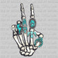 Skeleton Hand With Rings Ready to Press Transfer