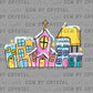 Small Town Christmas Winter Snow Stars Christianity Cross Ready to Press Transfer DTF Transfer Sublimation Transfer