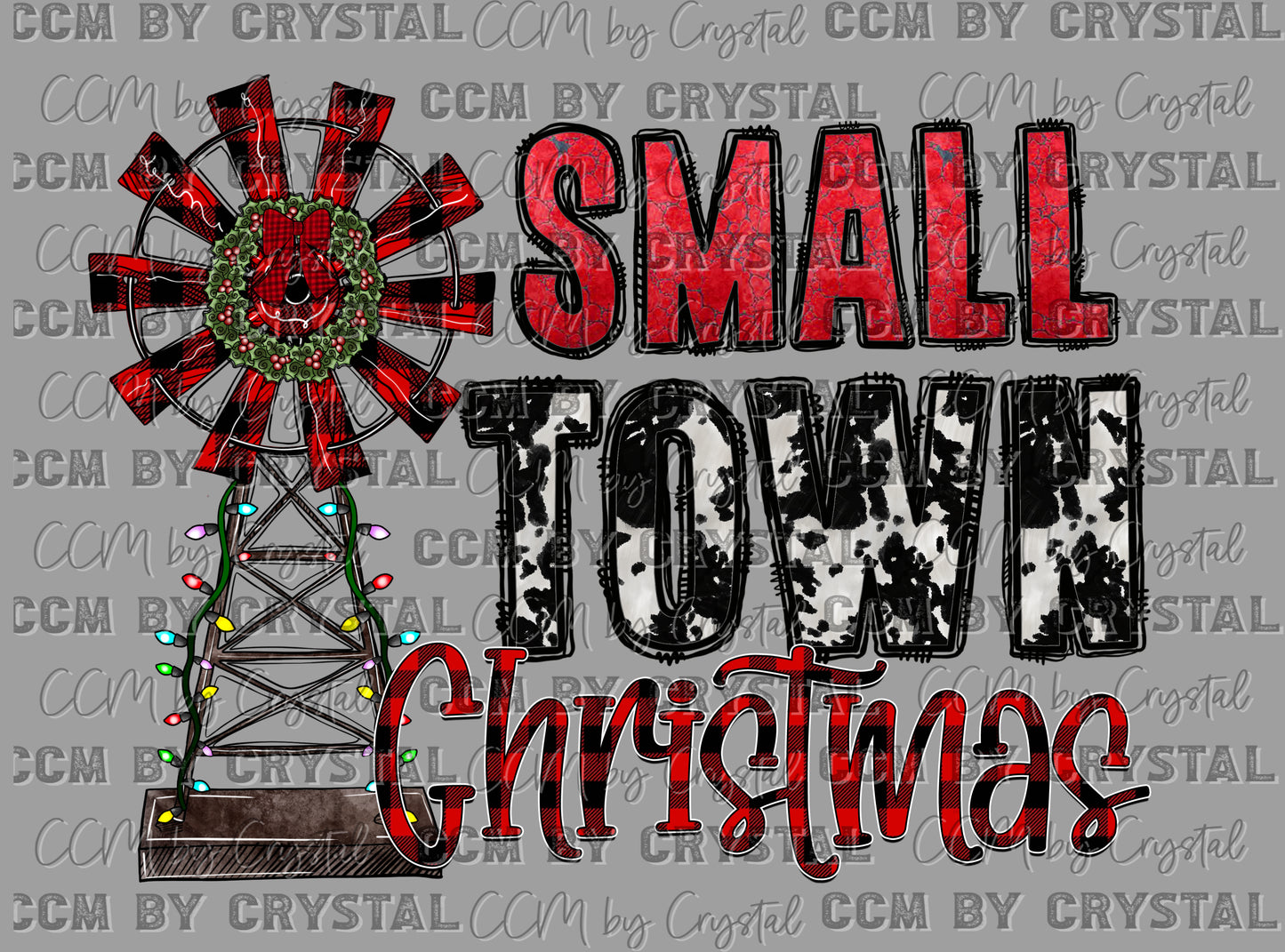 Small Town Christmas Ready to Press Transfer Instant Peel DTF Transfer Sublimation Transfer