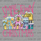 Small Town Christmas Winter Snow Stars Christianity Cross Ready to Press Transfer DTF Transfer Sublimation Transfer