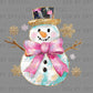 Girly Snowman Faux Glitter Ready to Press Instant Peel DTF Transfers