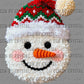Snowman Christmas Santa Hat Faux Yarn UV DTF Transfer Sticker UV Transfer Ready to Apply
