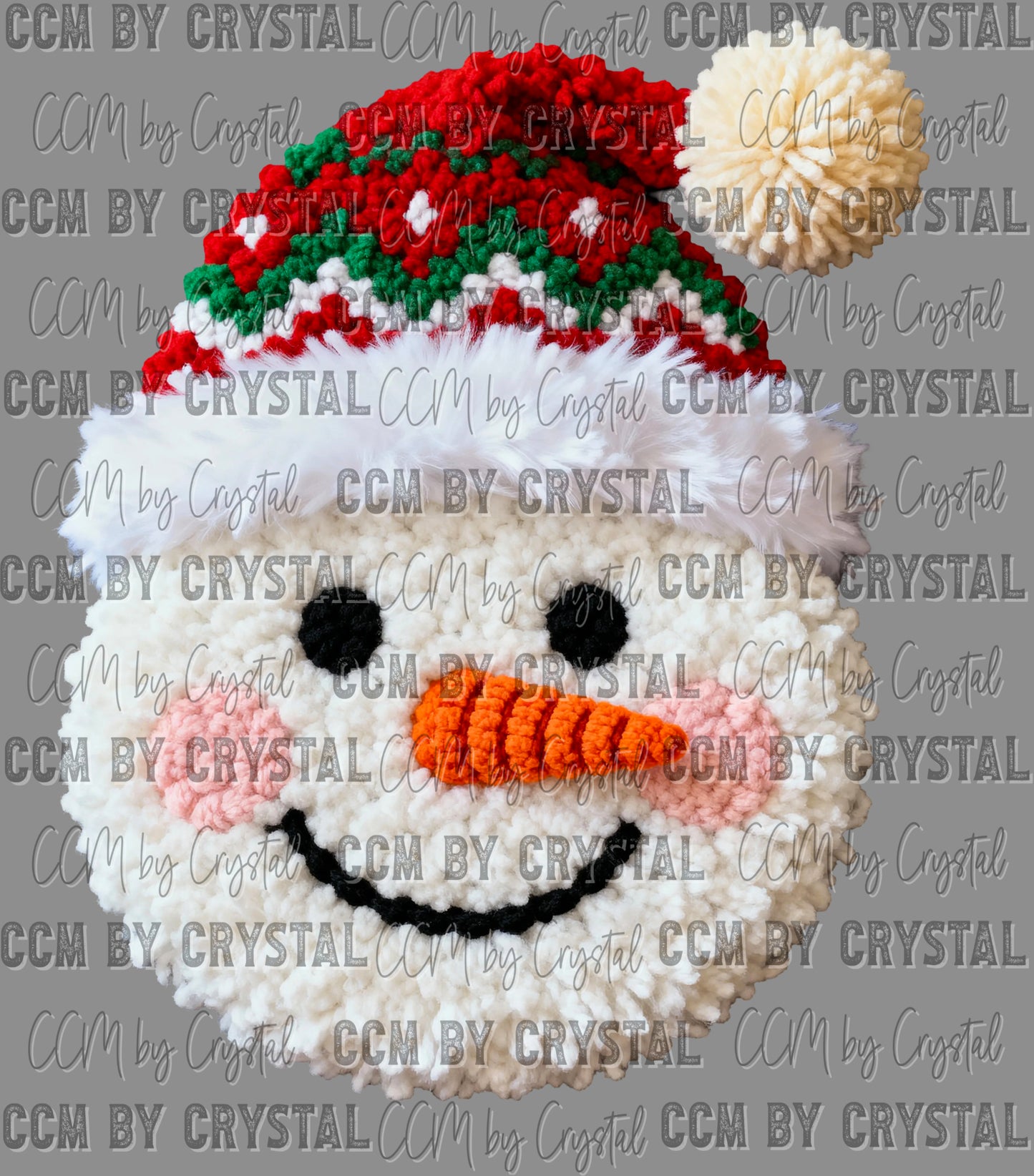 Snowman Christmas Santa Hat Faux Yarn UV DTF Transfer Sticker UV Transfer Ready to Apply