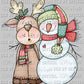 Reindeer Snowman Winter Christmas Ready To Press Transfer DTF Sublimation