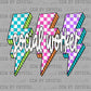 Social Worker Lightning Bolts Ready to Press DTF Transfers Sublimation Transfers