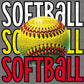 Softball Stacked Ready to Press Transfer DTF Transfer Sublimation Transfer