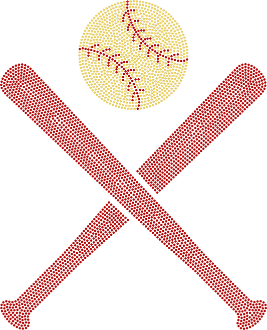Baseball Softball Bats 11" Spangle Transfer Bling Ready to Press Transfer Sparkle Transfer