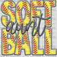 Softball Aunt Faux Embroidery Ready to Press Transfer DTF Transfer Sublimation Transfer