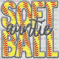 Softball Auntie Faux Embroidery Ready to Press Transfer DTF Transfer Sublimation Transfer