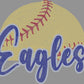 Eagles Softball Approximately 11" wide Spangle Transfer