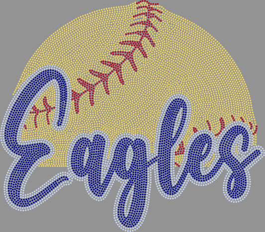 Eagles Softball Approximately 11" wide Spangle Transfer