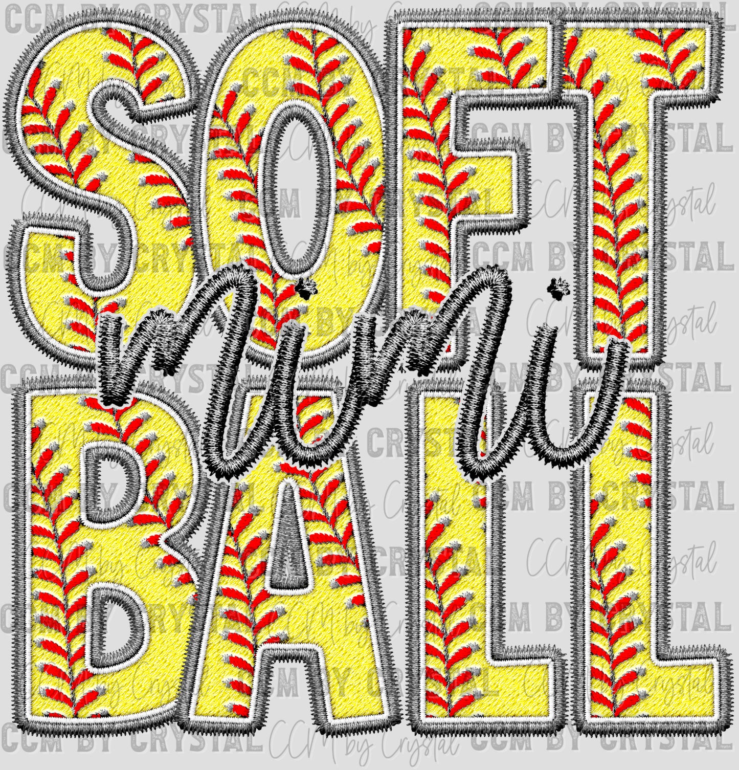 Softball Mimi Faux Embroidery Ready to Press Transfer DTF Transfer Sublimation Transfer