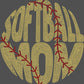 Softball Mom 11" Spangle Transfer Bling Ready to Press Transfer Sparkle Transfer