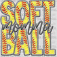 Softball Momma Faux Embroidery Ready to Press Transfer DTF Transfer Sublimation Transfer