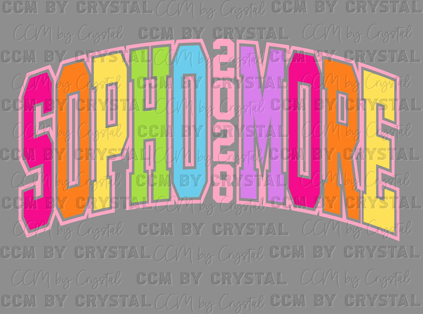 Sophomore 2028 Colorful Ready to Press Instant Peel DTF Transfers Sublimation Transfers