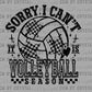 Sorry Can't it's Volleyball Season Ready to Press DTF Transfers Sublimation Transfers