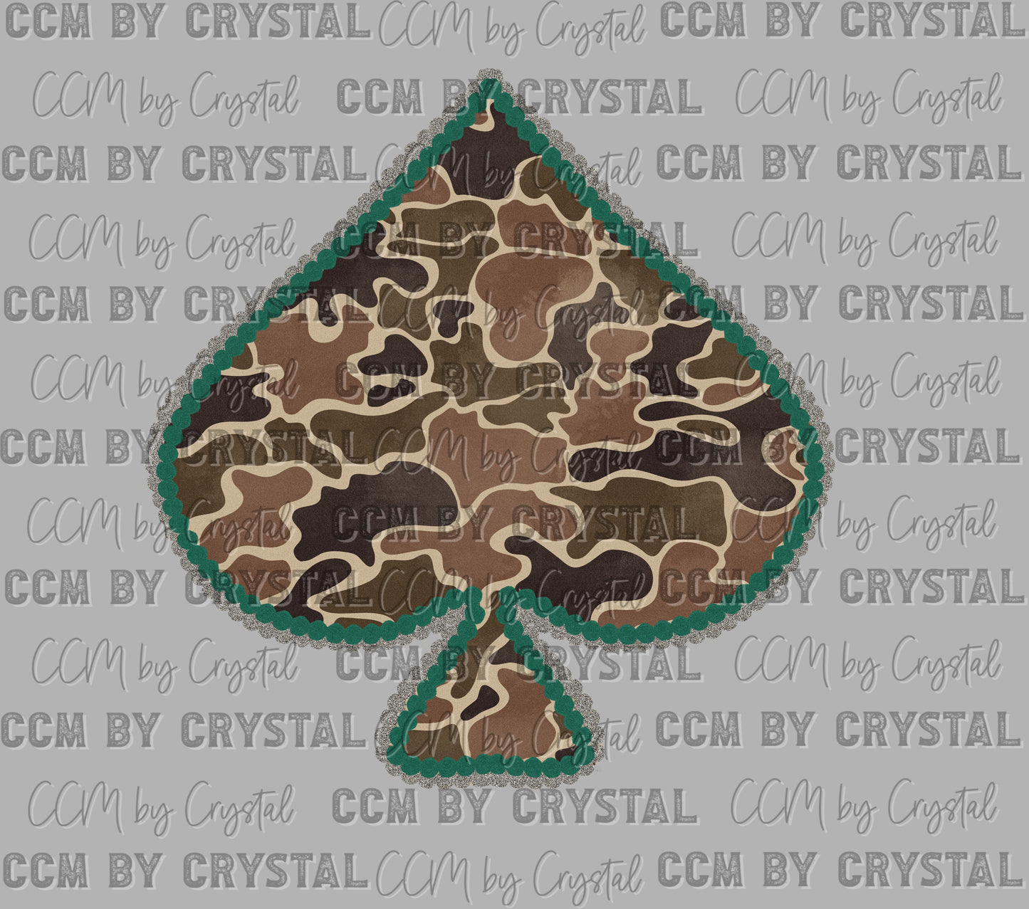 Camo Spade Western Rodeo Ready to Press Instant Peel DTF Transfers Sublimation Transfers