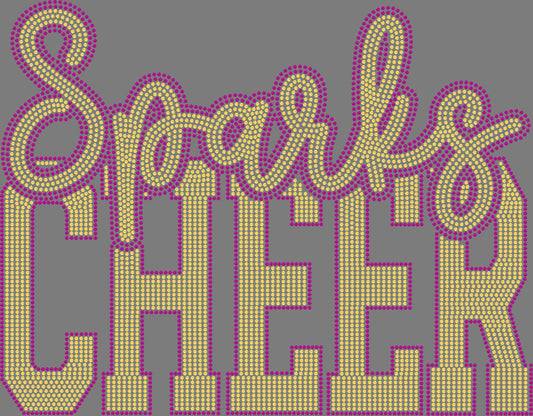 Sparks Cheer 2-Color Approximately 11" wide Spangle Transfer