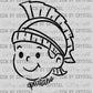 Spartans Mascot Doodle Ready to Press Transfer DTF Transfer Sublimation Transfer