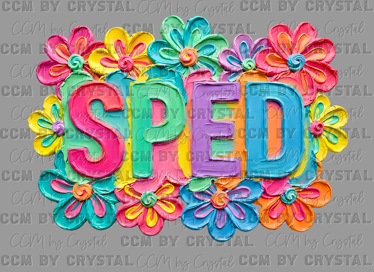 Sped faux fake Texture Floral DTF Transfer Sublimation Transfer