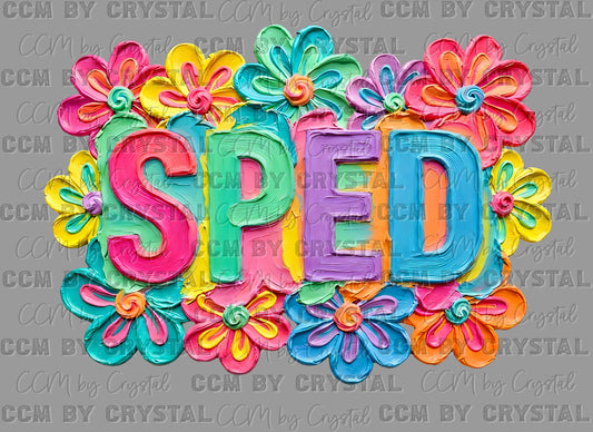 Sped faux fake Texture Floral DTF Transfer Sublimation Transfer