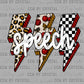 Speech Teacher Leopard Lightning Bolts Ready to Press DTF Transfers Sublimation Transfers