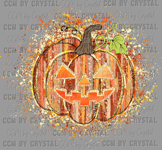 Pumpkin Jack O Lantern Fall Thanksgiving Ready to Press Transfer DTF Transfer Sublimation Transfer