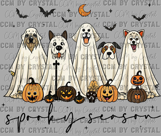 Dogs Spooky Season Halloween Ready to Press Transfer DTF Transfer Sublimation Transfer