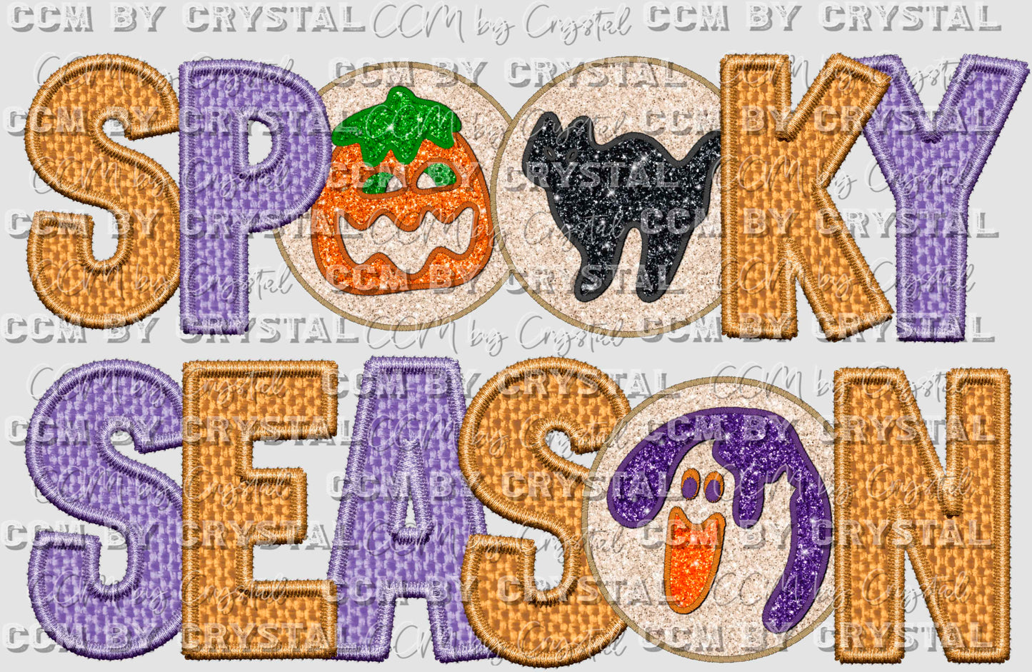 Spooky Season Faux Embroidery Fall Halloween Ready to Press Transfer