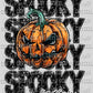 Spooky Season Pumpkin Faux Embroidery Faux Sequins Halloween Fall Ready to Press Transfer