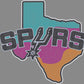 Texas S P U R S Basketball Approximately 11" wide Spangle Transfer SAS