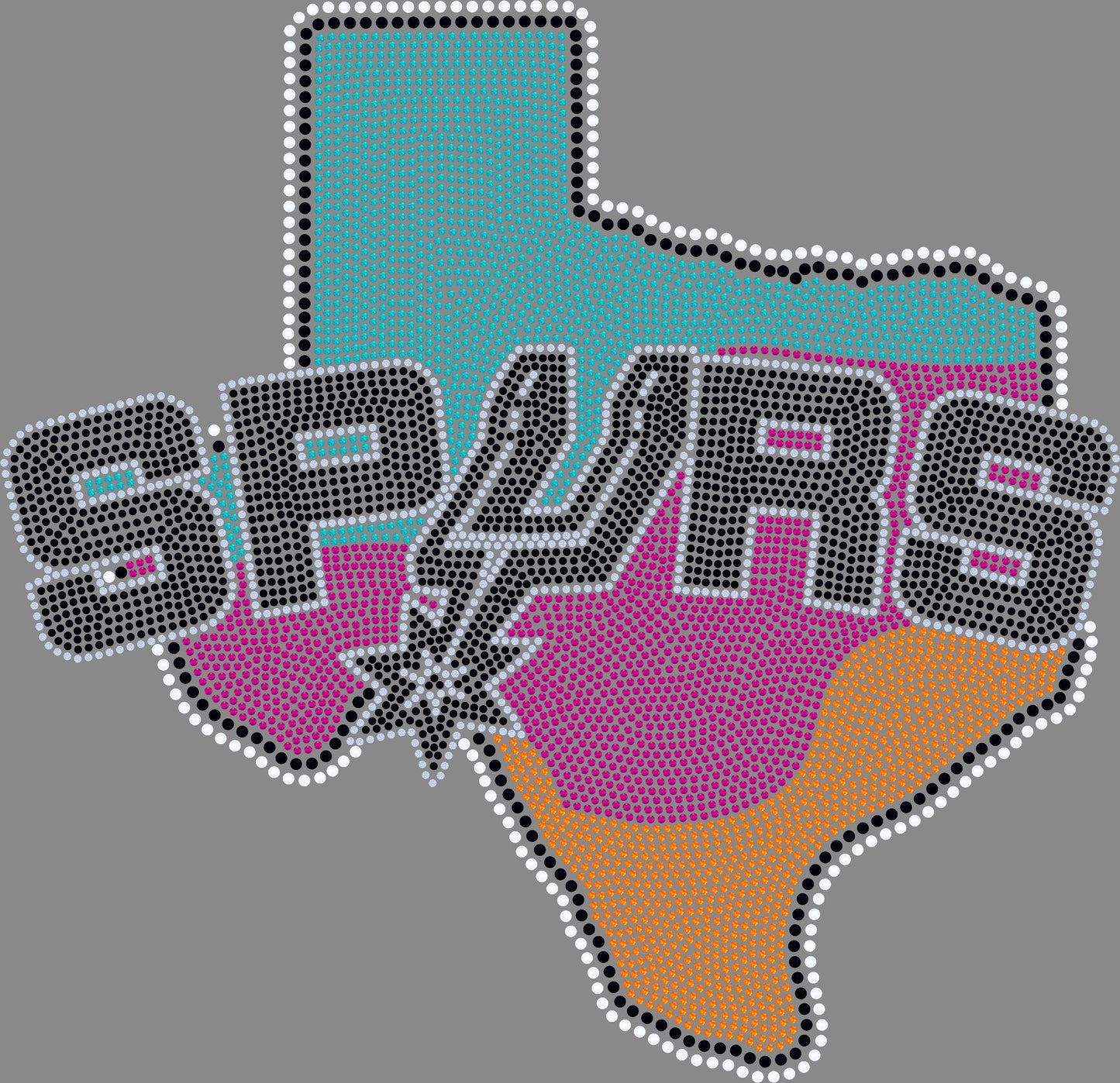 Texas S P U R S Basketball Approximately 11" wide Spangle Transfer SAS