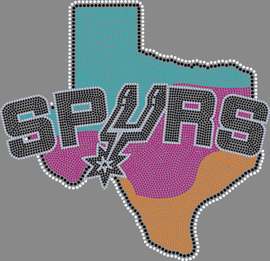 Texas S P U R S Basketball Approximately 11" wide Spangle Transfer SAS