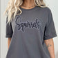 Squirrels 11" Wide 2- Color Spangle Ready to Press Spangle Transfer Sparkle Bling