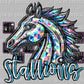 Stallions Faux Rhinestones Effect Ready to Press Transfer DTF Transfer Sublimation Transfer