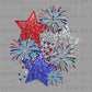 Stars and Fireworks USA Faux Sequins Ready to Press Transfer DTF Transfer Sublimation Transfer